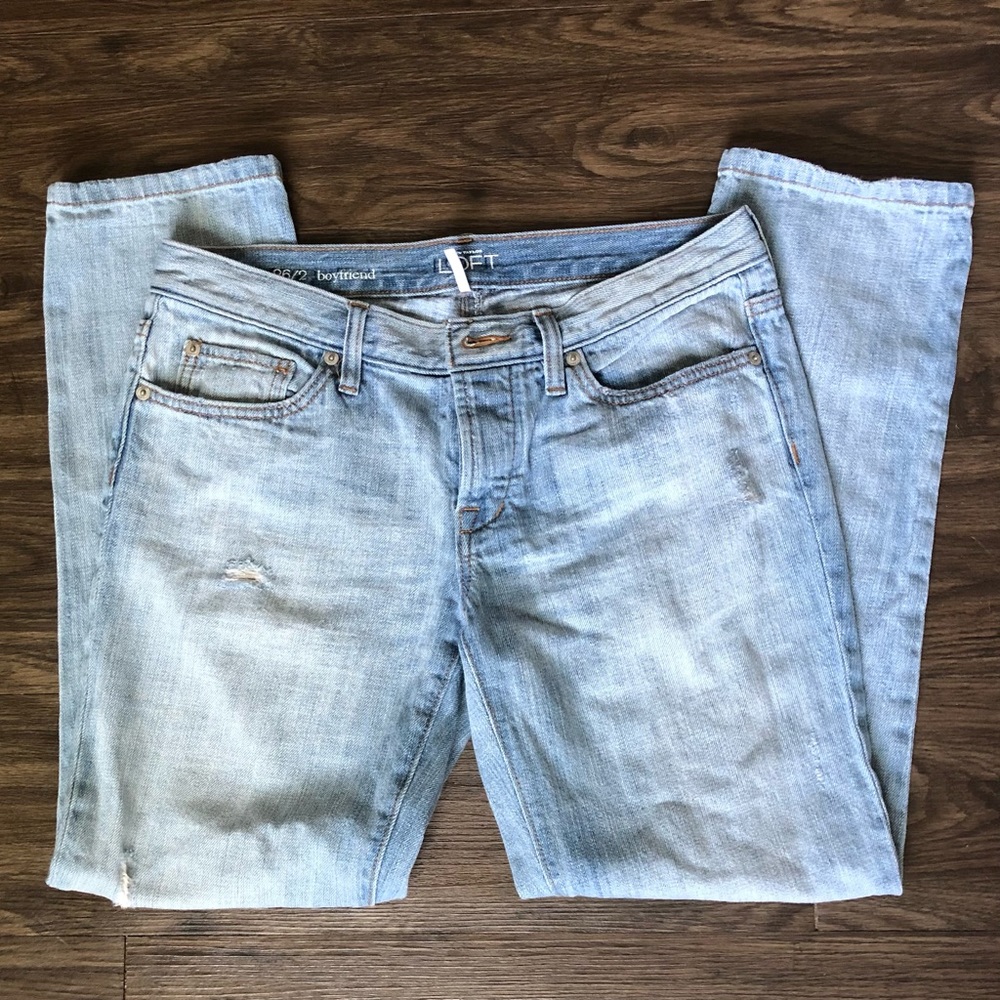 LOFT distressed boyfriend jeans
